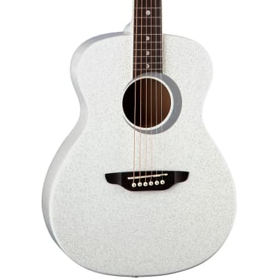 Luna Aurora Borealis 3/4 Size Acoustic Guitar Regular White Sparkle image 3