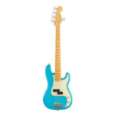 Fender American Professional II Precision 5-String Bass V Guitar (Right-Handed, Miami Blue) for sale