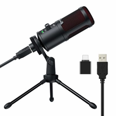 Buy MAONO PM471TS USB Computer Microphone, All in One Condenser Mic with  Gain Knob and Zero Latency Monitoring, Metal Pop Filter, Tripod Stand for  Podcasting, Streaming, , Voice Over, Zoom Meeting Online