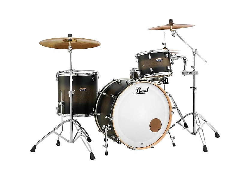 Pearl Decade Maple Satin Blackburst Set 24x14/13x9/16x16 3pc Shell Pack  Kit Drums +HP930S Hardware image 1
