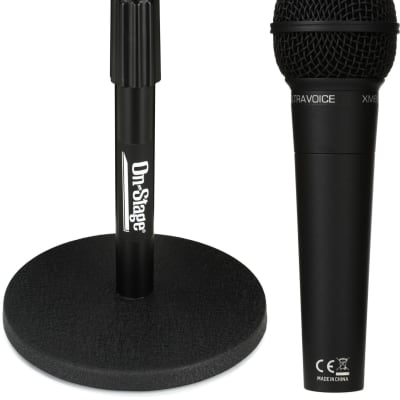 On-Stage Stands DS7200B Adjustable Desktop Microphone Stand  Bundle with Behringer XM8500 Cardioid Dynamic Vocal Microphone image 1