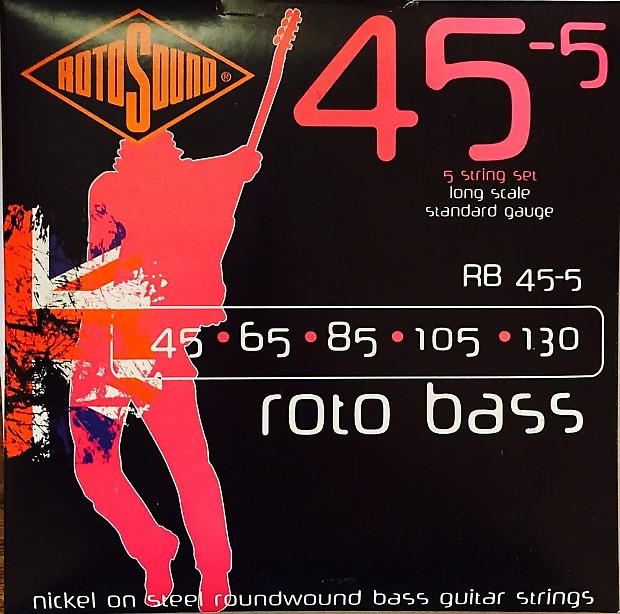 Rotosound RB45-5 Rotobass Long Scale Standard 5-String Bass Strings 45-130 image 1