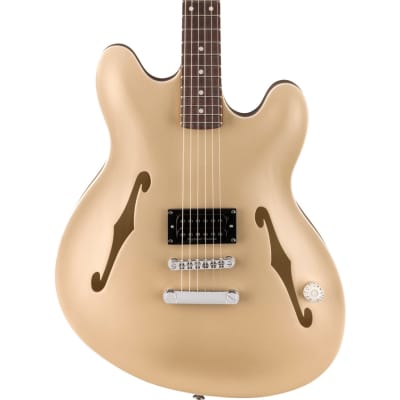 Fender Tom DeLonge Starcaster Electric Guitar, Satin Shoreline Gold, Rosewood for sale