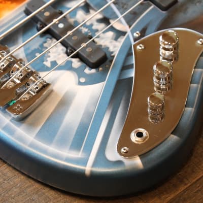 Sandberg California II Passive 4-String Bass Blue Industrial Design + OGB image 7