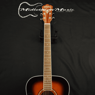 Washburn WD7SATB-A - 6-String Acoustic Guitar - Tobacco Sunburst Gloss Finish image 3