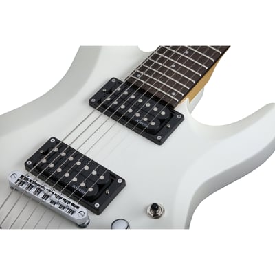 Schecter Guitars 438 C-7 Deluxe 7-String Guitar, Rosewood Fretboard, Satin White image 4