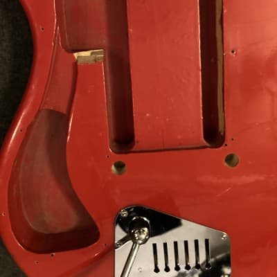 Hofner 173 LEFTY body+pickguard 1960’s - original red lacquer image 6
