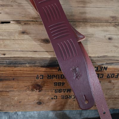 Levy's 2 1/2" MV26TE-BRG Veg-tan Leather Guitar Strap, Natural w/ FREE Same Day shipping image 3