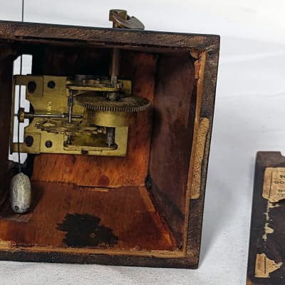 Antique Wood Metronome de Maelzel by Seth Thomas Clocks in Dark Walnut with Brass Trim image 9