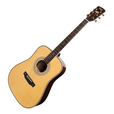 Saga SL65 All-Solid Spruce Top Rosewood Back & Sides Acoustic-Electric Dreadnought Guitar | Natural Gloss image 7