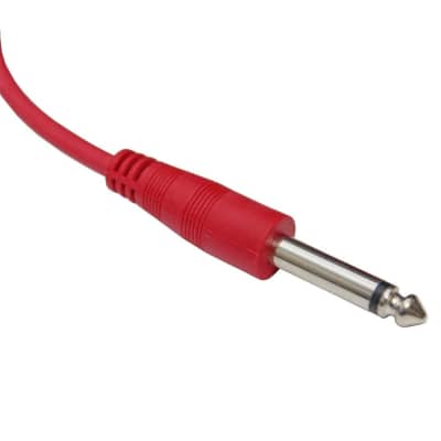 6 Ft Foot Red 1/4 Ts Mono Guitar To Amp Effects Fx Pedal Patch Cable Cord - Red image 2