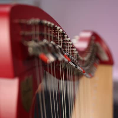 Lyon & Healy Drake Lever Harp Two-Tone Burgundy/Natural image 8