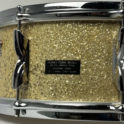 Premier 18/12/14/14/5x14" 1960's VIDEO Vintage "C58" Gold Sparkle Drum Set - Owned by Charlie Persip image 15