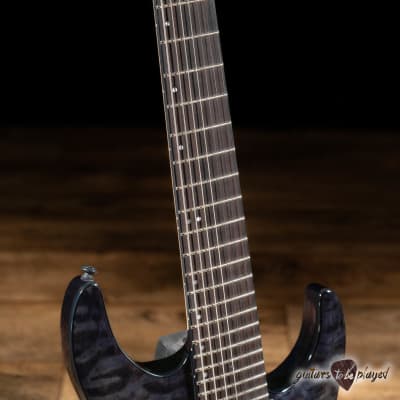 ESP LTD BUZ-7 Buz McGrath 7-String Floyd Rose Guitar w/ Case – See Thru Black image 4