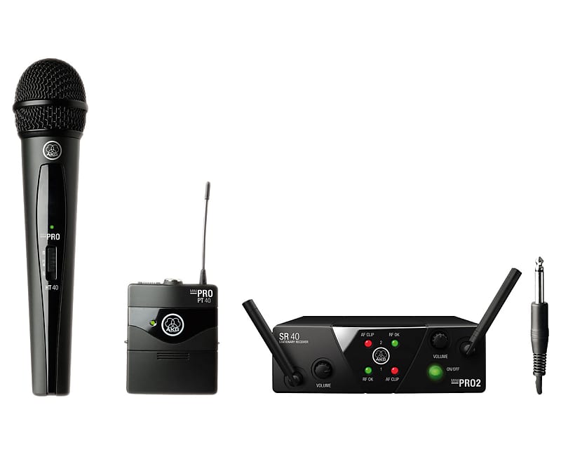 AKG WMS40 Mini Dual Mix System (US25A/C) Wireless Microphone Instrument Set image 1