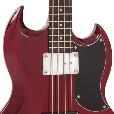 Vintage VS4 ReIssued Bass Guitar - Cherry Red image 2