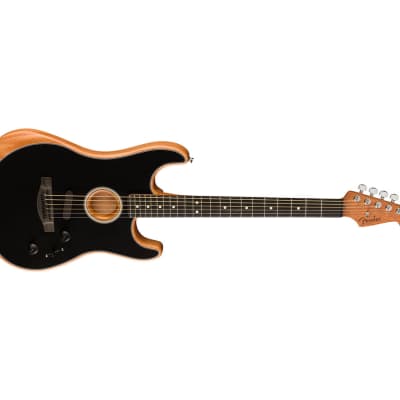 Fender American Acoustasonic Stratocaster - Black w/ Ebony FB image 6
