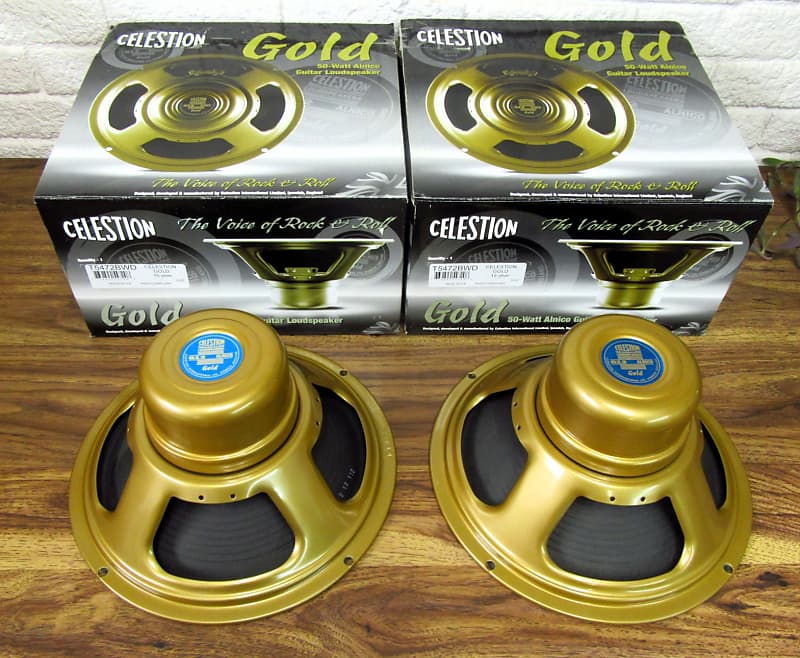 Pair Of Celestion G12 Alnico Gold 12" 50w 15 Ohm Speakers Reverb