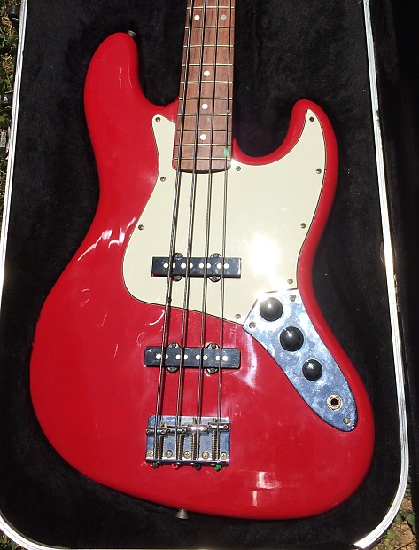 Fernandes Jazz Bass MIJ Made in Japan Red u0026 White + gig bag