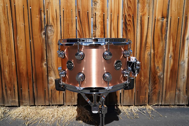 DW USA Performance Series 8 x 14" Polished Copper Snare Drum (2024) image 1