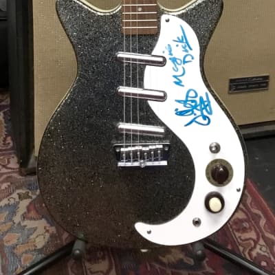 90’s Danelectro DC- Silver Metalflake with autographs for sale