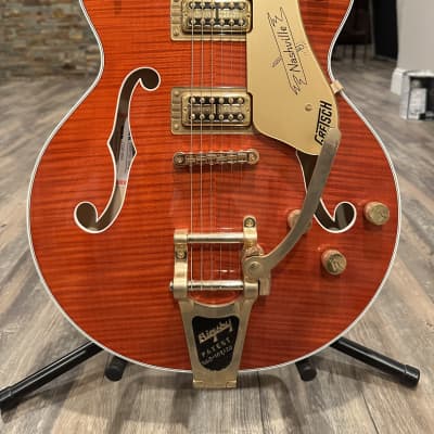 Gretsch G6620TFM Players Edition Nashville Center Block with Flame Maple Top 2017 - Present - Orange Stain image 8