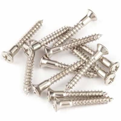 Genuine Fender Oval-Head (6 x 1") Nickel Strap Button Mounting Screws, 12 Pack image 2