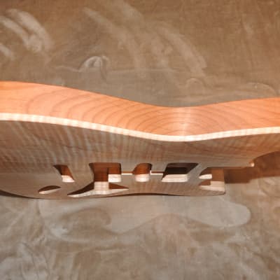 Unfinished Stratocaster Body Book Matched Figured Flame Maple Top 2 Piece Alder Back Chambered, Standard Tele Pickup Routes 3lbs 8.3oz! image 22