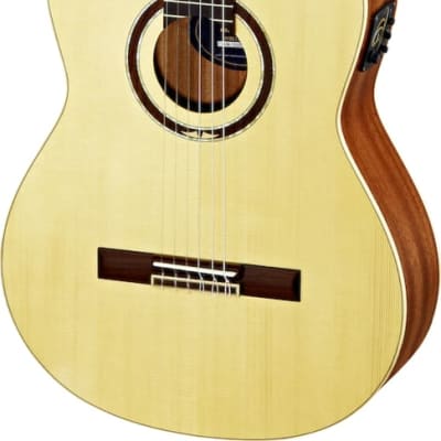 Ortega Guitars RCE138SN-L Feel Series Left Handed Slim Neck Acoustic Electric Nylon 6-String Guitar w/ Free Bag, Solid Canadian Spruce Top and African Mahogany Body, Natural Gloss Finish image 1