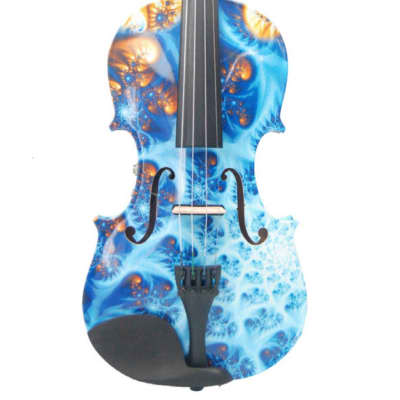 Geneva  Visual Art 4/4 Violin With Case And Bow  Blue Pearl