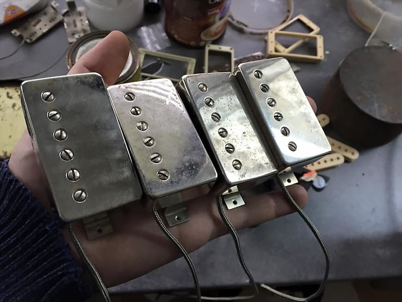 Wizz Pickups Premium Clone PAF Aged Nickel Covers | Reverb