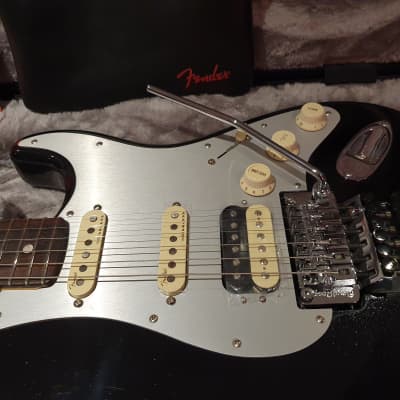 NEW 2021 Fender American Ultra Luxe Stratocaster HSS FR Floyd Rose Mystic Black USA Strat image 10