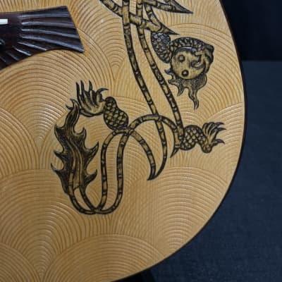Blueberry Celtic Dragon 2017 Hand carved and inlaid acoustic image 10