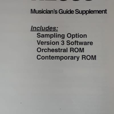 Musician's Guide Supplement for Kurzweil K2000 V.3 Software1995