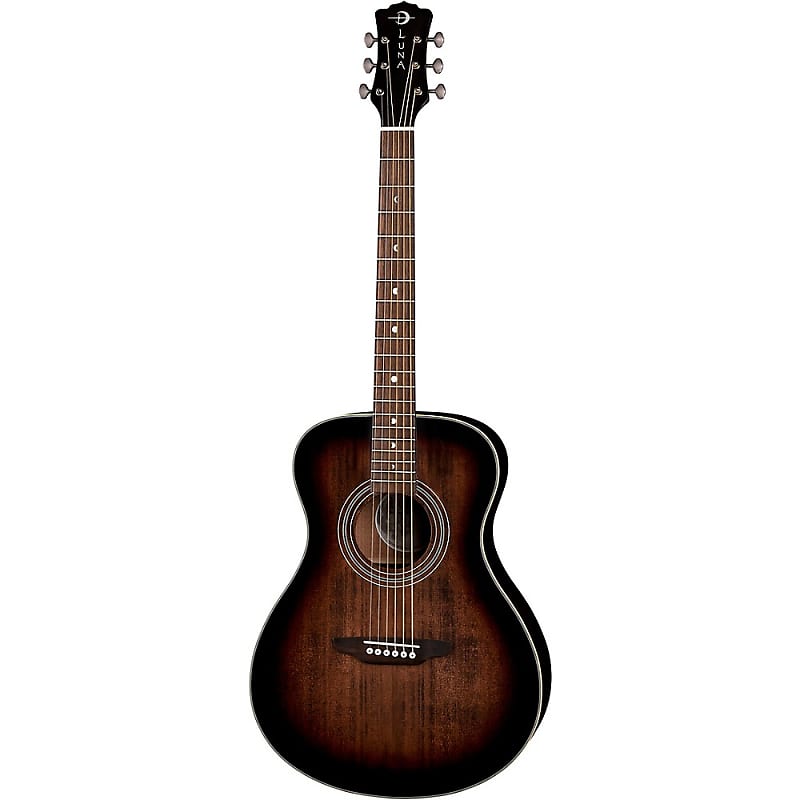 Luna Guitars Gypsy Tattoo Mahogany Acoustic-Electric Grand Concert Guitar  Satin