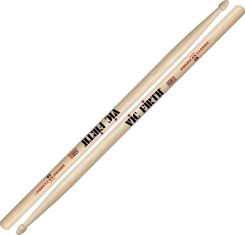 Vic Firth American Classic Hickory 5B Drumsticks Natural - 5B image 1