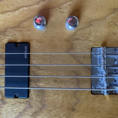 Handmade 4-string bass guitar 2018 Natural image 4