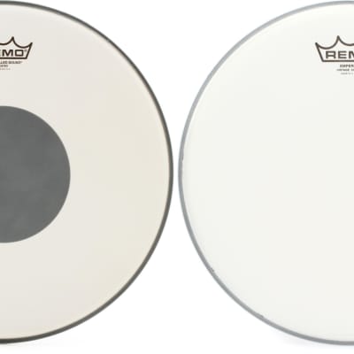 Remo Controlled Sound Coated Drumhead - 14 inch - with Black Dot  Bundle with Remo Emperor Vintage Coated Drumhead - 12 inch image 1