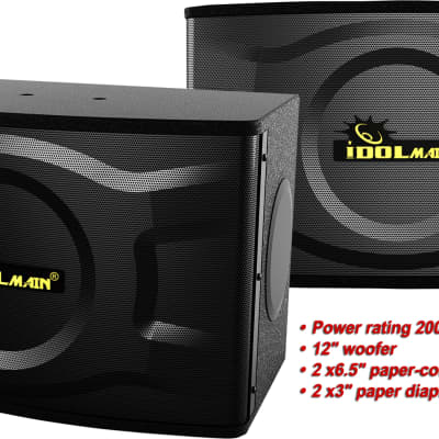 IDOLmain 4000W Mixing Amp &2000W Super Bass Speakers & 1000W Subwoofer FREE Wireless Microphone Karaoke System image 7