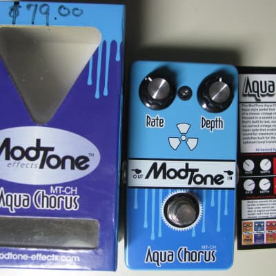 Modtone Aqua Chorus MT-CH blue, with new D'Addario 9v Adapter image 1