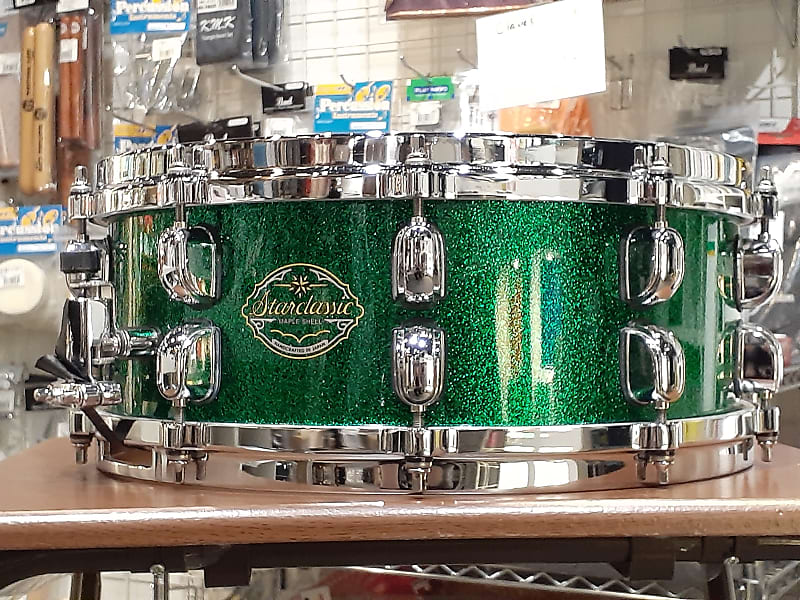 Tama SMS455T Starclassic Maple Snare Drum / Green Sparkle 5.5