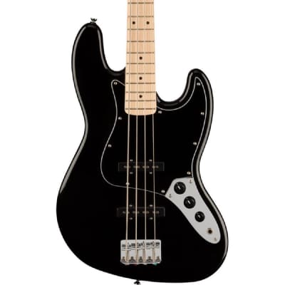 Squier Affinity Series Jazz Bass Maple Fingerboard, Black Pickguard, Black image 1