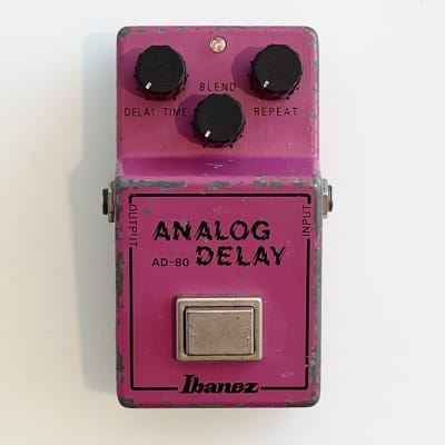 1980 Ibanez AD-80 Analog Delay BBD MN3005 Early 18v Echo Reverb Vintage Original Pink Effects Pedal image 2