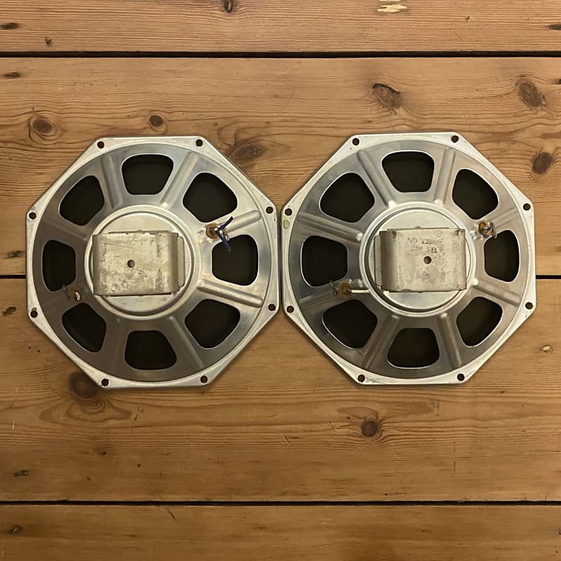 Pair of matching 2x7 Philips Miniwatt Alnico 7” 6w 4 ohm speakers from 1963  			