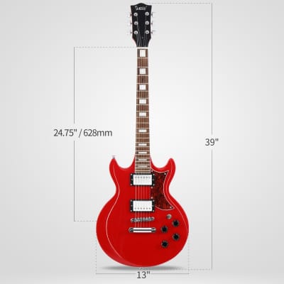 Glarry Red GIZ102 Solid Body Electric Guitar image 4