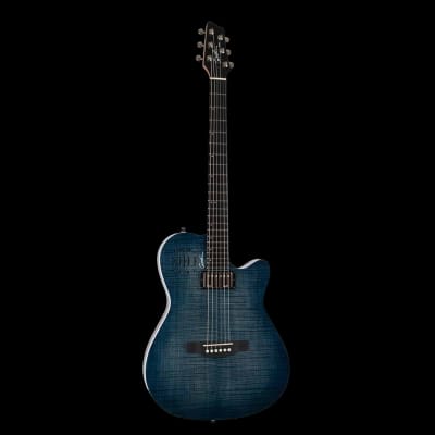 Godin A6 Ultra Denim Blue Flame Acoustic Electric Guitar for sale