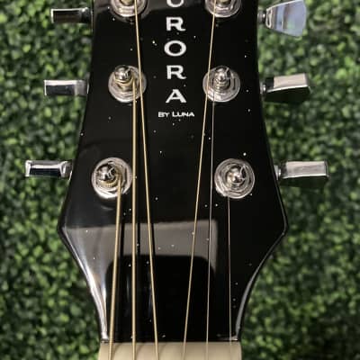 Luna Aurora Borealis 3/4 Acoustic Guitar - Black Sparkle image 3