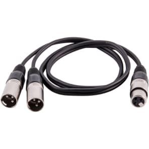 Seismic Audio SA-Y16 XLR Female to Dual XLR Male Y-Splitter Patch Cable - 3'