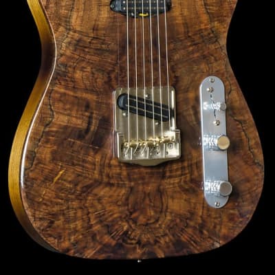 Lucky Dog Guitars Tele 2022 - Flamed walnut top, 1 piece swamp ash body. https://www.facebook.com/LuckyDogGuitars/videos/1332660907242673/ image 3