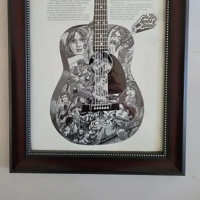 1970 Contessa Guitars Promotional Ad Framed Contessa Acoustic Original for sale